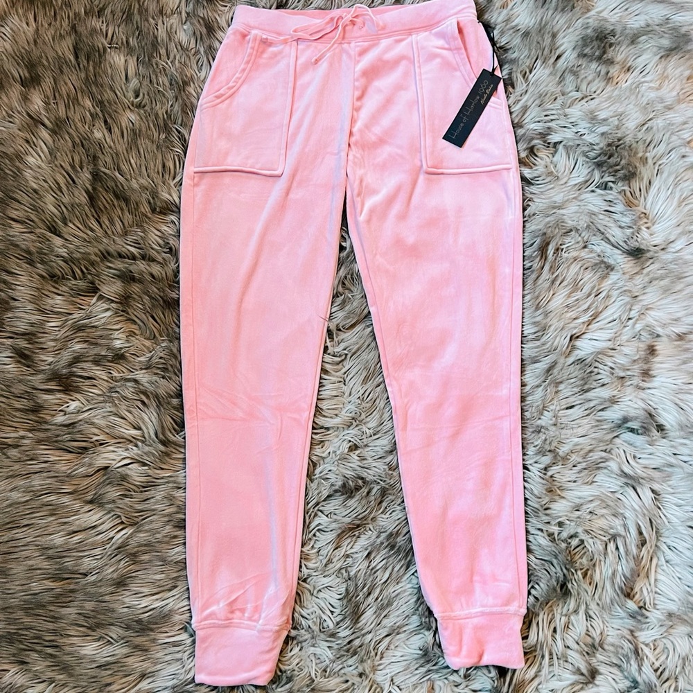 NEW House of Harlow 1960 x Revolve Velour Light Pink Sweatpants